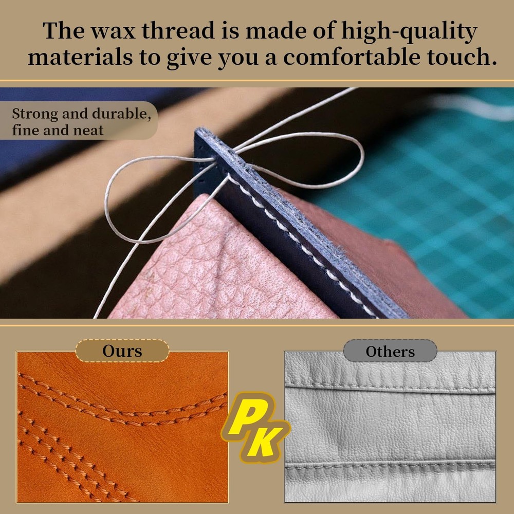 48 Colors Waxed Thread, Leather Thread for Hand Sewing, Book Binding Threads,...