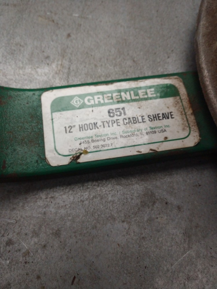 Greenlee 651 12 Hook Type Cable Sheave