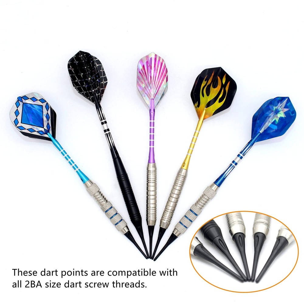 2BA Thread Plastic Tip Dart Points 300 Pack Soft Dart Tips Replacement Dart A...