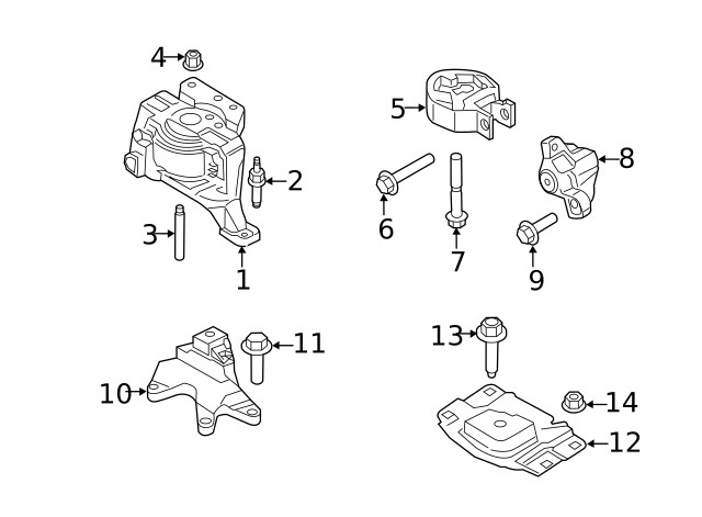 Genuine Ford Engine Mount Support Bracket Bolt W500520-S442