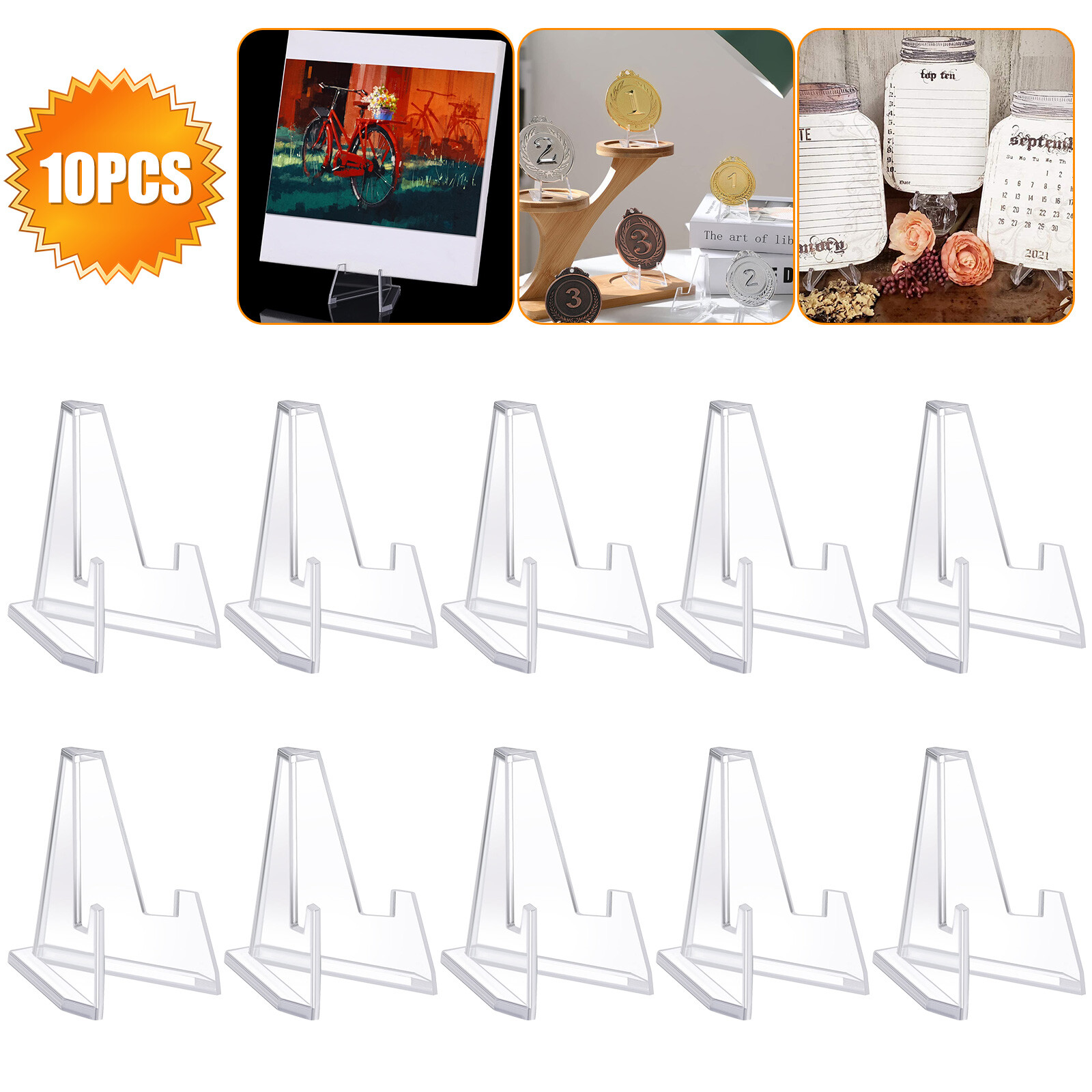 20X Coin Display Stands Paper Trading Card Easel Small Size Holder Clear Plastic