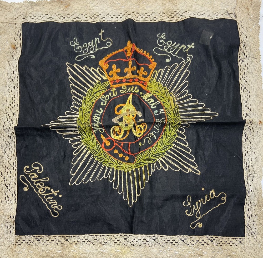 WW2 Royal Army Service Corps Embroidered Egypt Palestine & Syria Table Runner