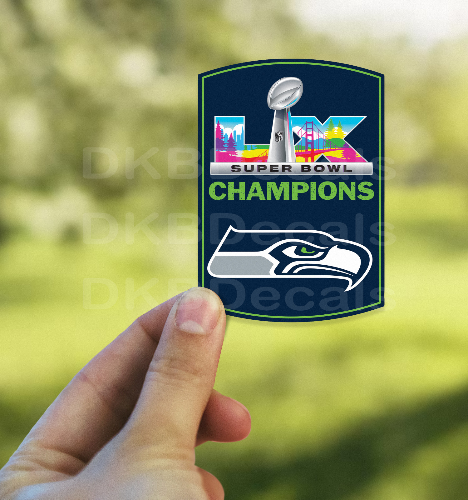 Seattle Seahawks -  Super Bowl LX Champions 4.5" x 3" Glossy Vinyl Sticker