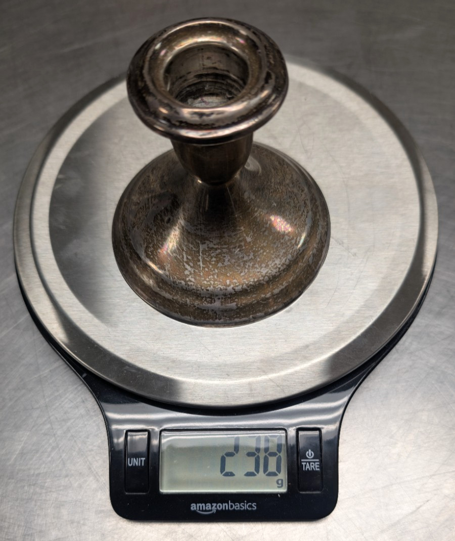 VTG GORHAM STERLING SILVER WEIGHTED CANDLESTICK HOLDER #838~ 3 1/8” High- 238g.