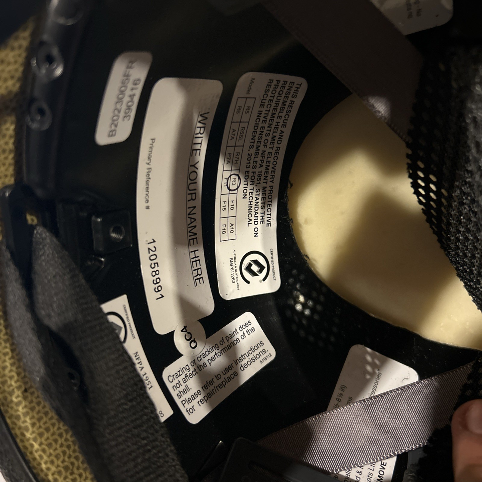 Pacific Helmets R3 Kiwi USAR Rescue Helmet Black