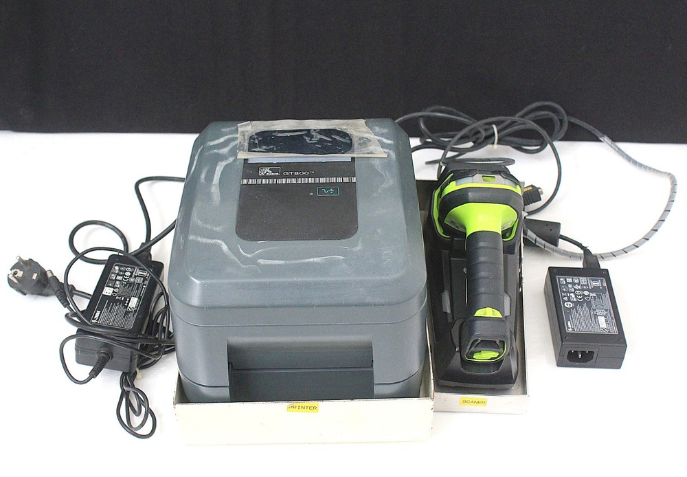 Zebra DS3678-HP Scanner + GT800 Barcode Printer USB Thermal Label Combo Kit