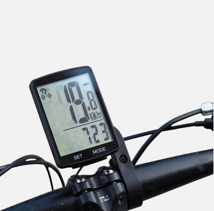 Wireless Bike Speedometer Odometer 2.8" LCD Bicycle Computer White Backlight
