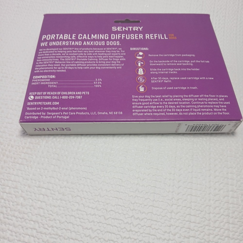 Sentry Portable Calming Diffuser Refill for dogs.