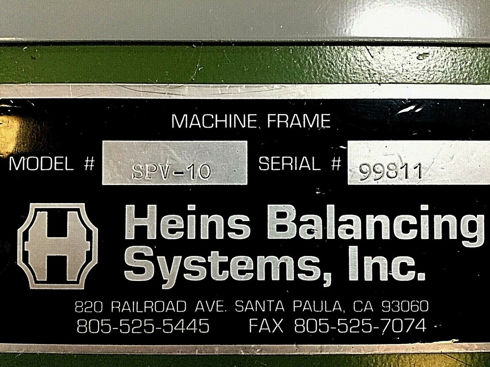 HEINS BALANCING SYSTEMS SPV-10 TURBINE BALANCER
