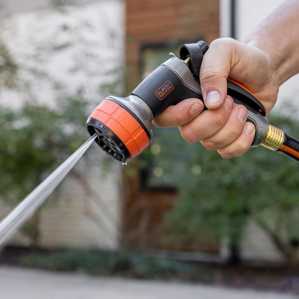 Black + Decker® Dial 7 Pattern Rear Trigger Garden Hose Nozzle – Durable, Versat