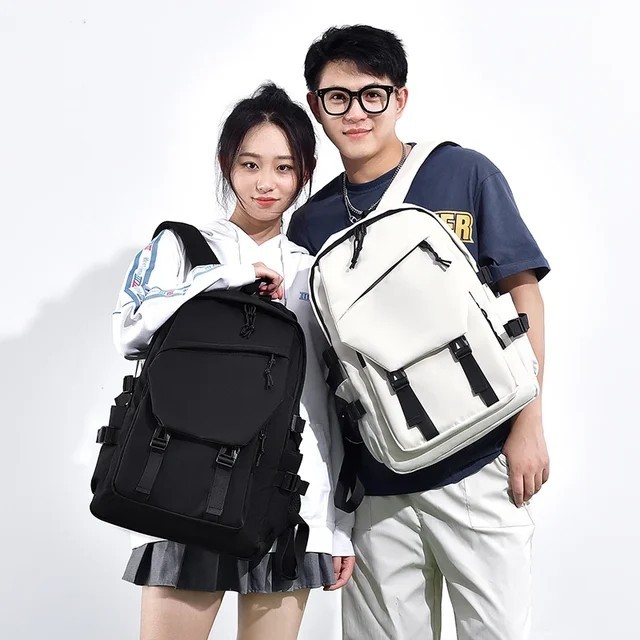 Stylish Solid Color Simple Backpack Large Capacity Multifunctional Backpack Wate