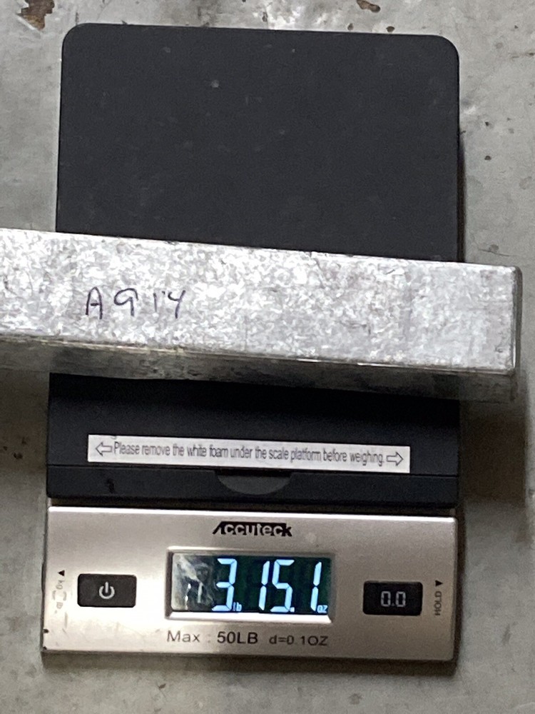 ZINC BAR 4 Lbs. Been Tested #914
