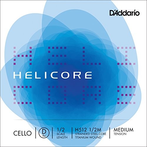 D'Addario Helicore Cello Single D String, 1/2 Scale, Medium Tension