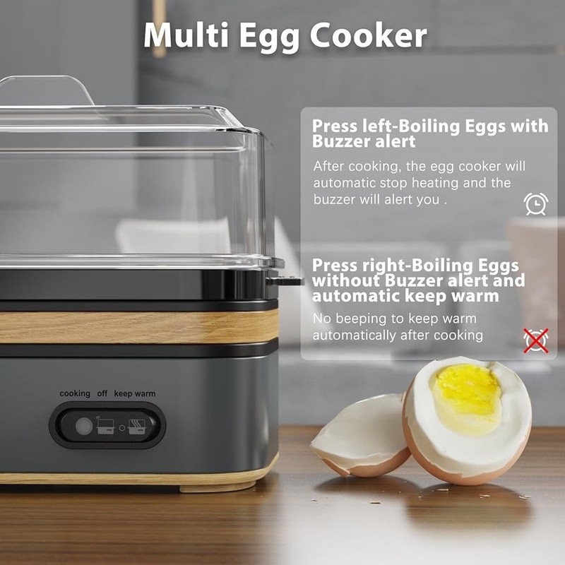 Multi Functional Egg Cooker Boil Poach Scramble 6 Egg Capacity Easy Clean New