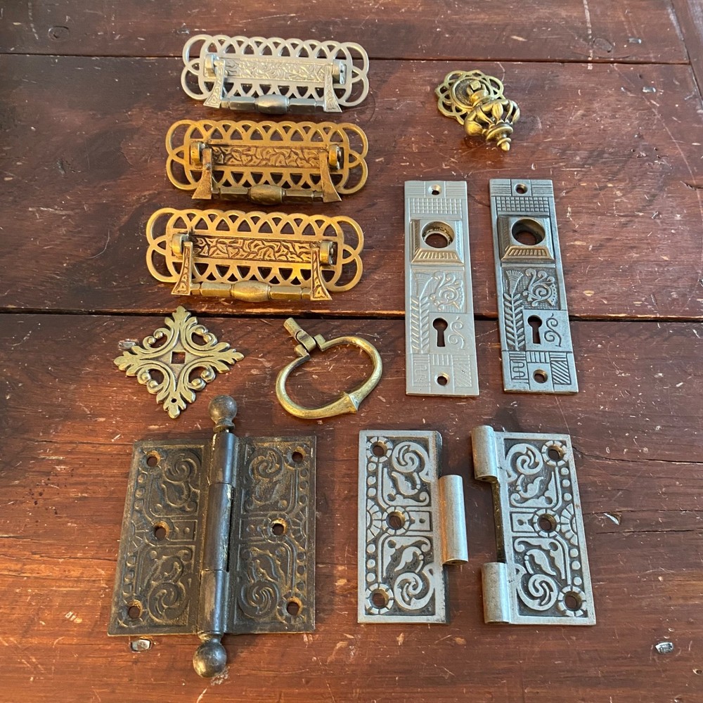 Antique Door & Drawer Hardware 9 Pieces