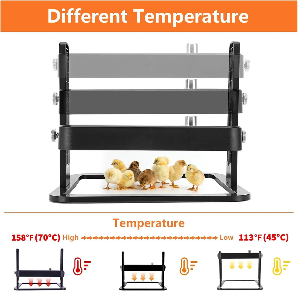 Chick Brooder Heater Plate 10"X10" Brooder Plate Chicks Adjustable Temperature