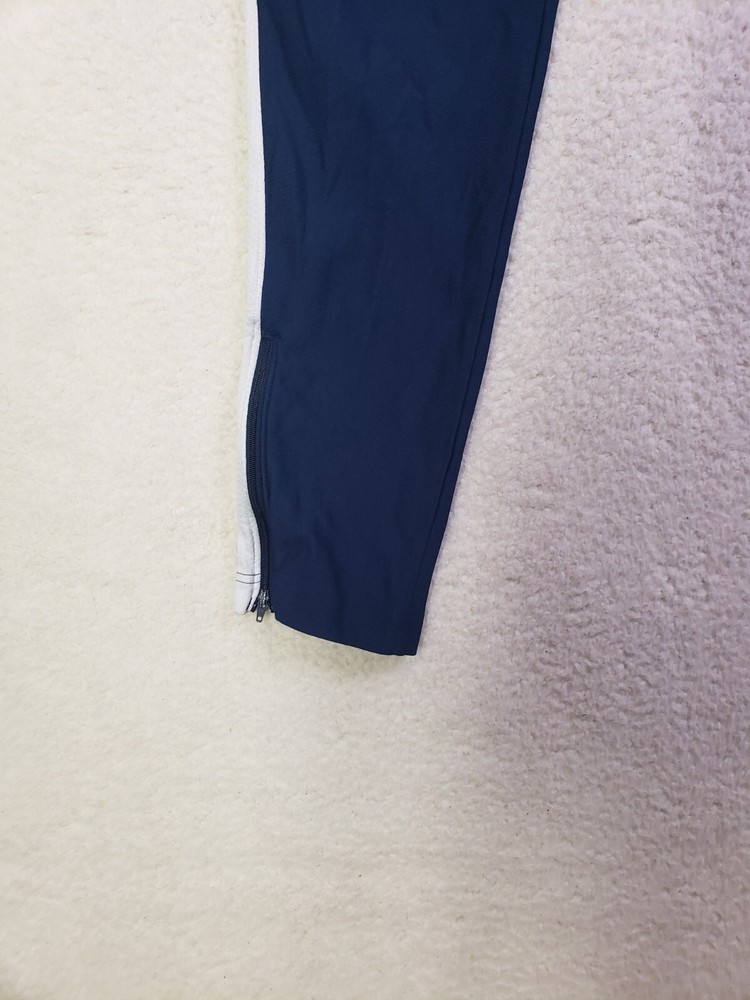 Under Armour Men Pants Large Blue 100% Polyester Drawstring Ankle Zip Activewear