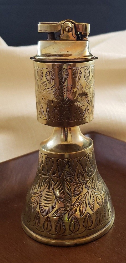 Vintage Altar Indian Bell Lighter, Solid Brass Metal Candle Holder Table Lighter