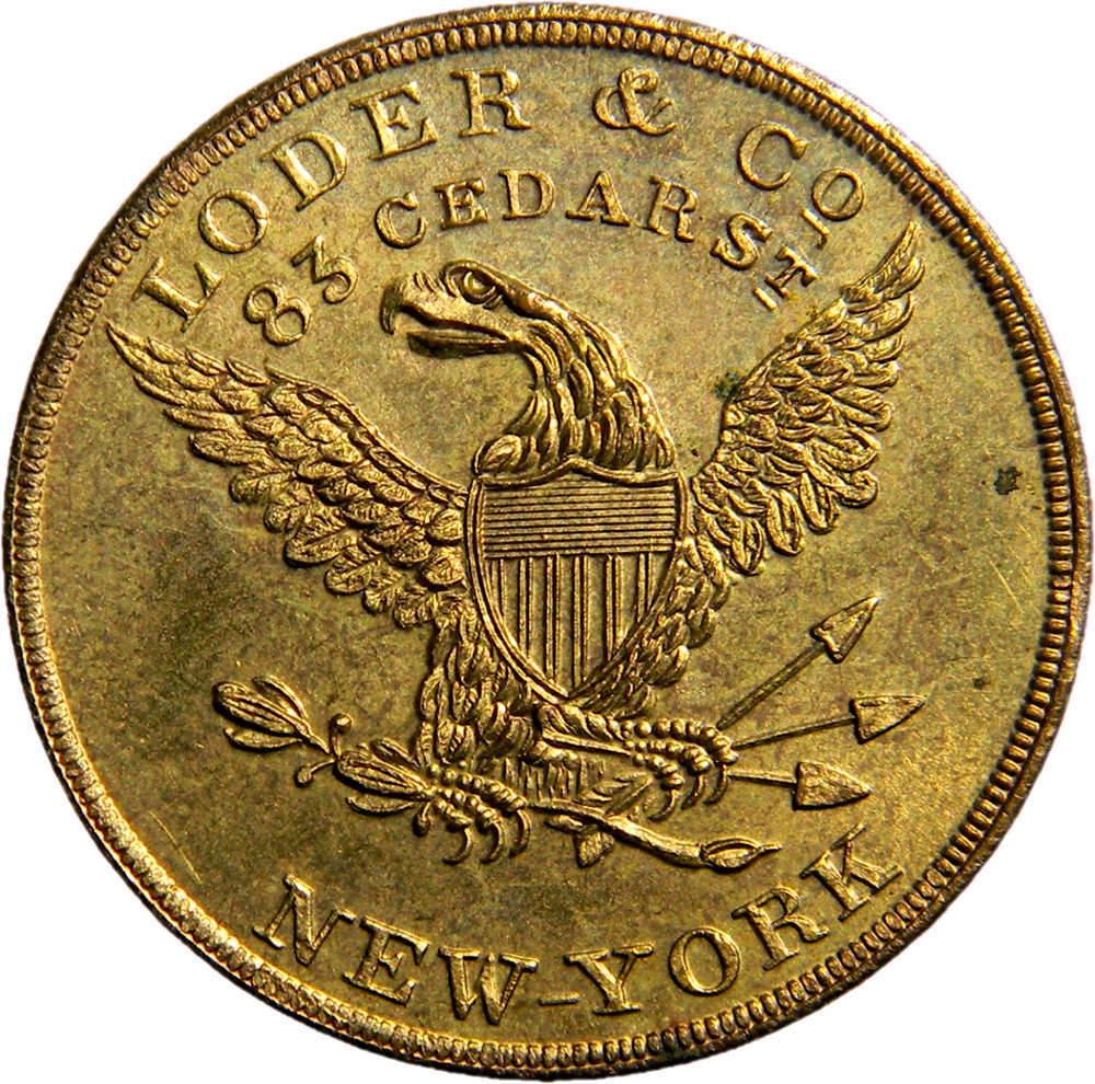 New York , Loder & Co REEDED Edge Token (03190)