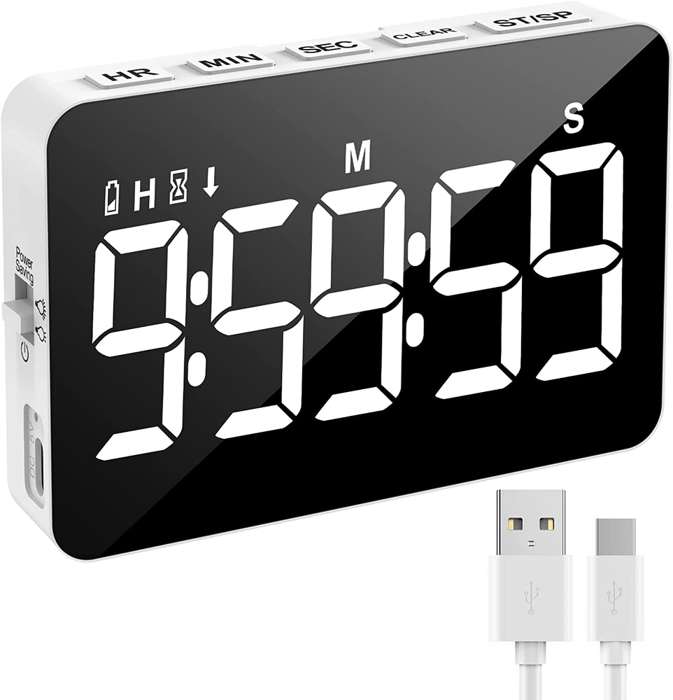 Rechargeable Digital Kitchen Timer for Cooking, Magnetic Timers with Countdown/U