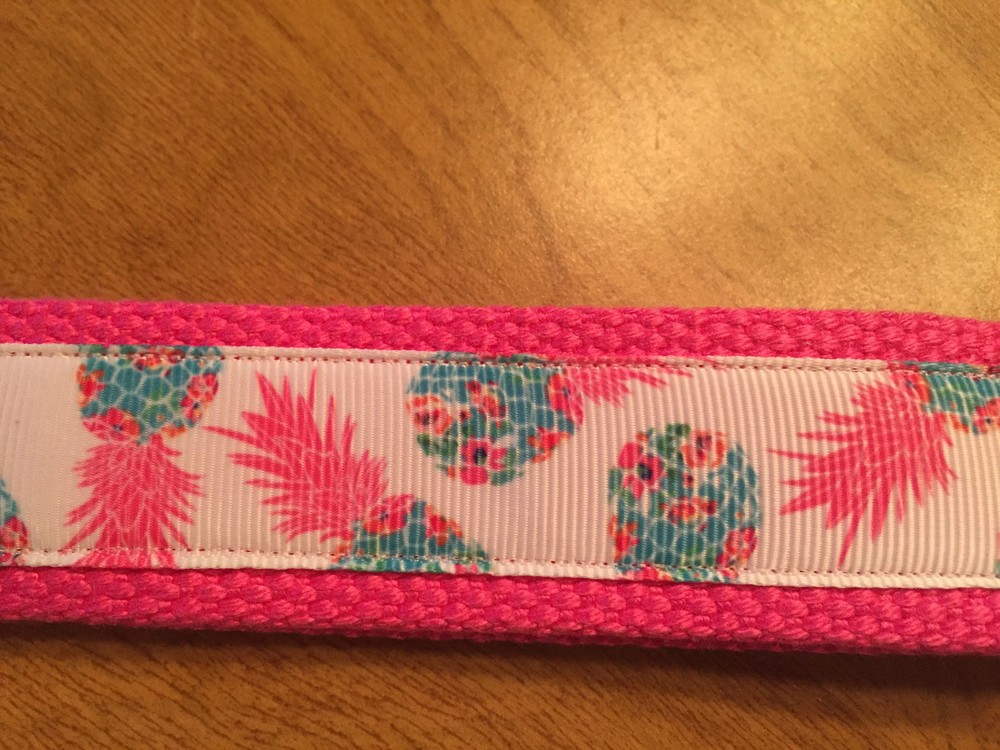 Rainbow Pineapple Cotton Webbing Keychain/ Keyfob/ Wristlet