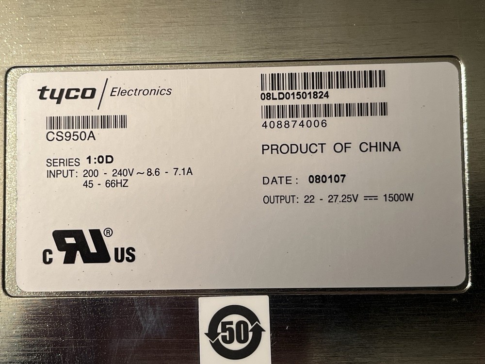 TYCO ELECTRONICS CS950A RECTIFIER LUCENT 408874006 POWER SUPPLY UNIT