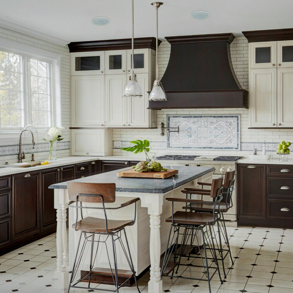 2PCS Herdio Ceiling Speakers 2-Way Flush Mount Wall+Bluetooth Amplifier Receiver