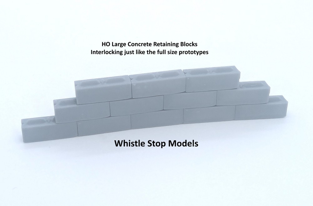 HO Large Concrete Retaining Blocks 12/set