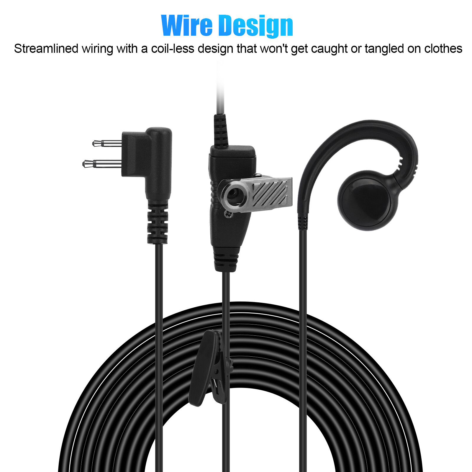 PTT Mic Swivel Earpiece for Motorola Radio Walkie Talkies CLS1410 CP200 CLS1110