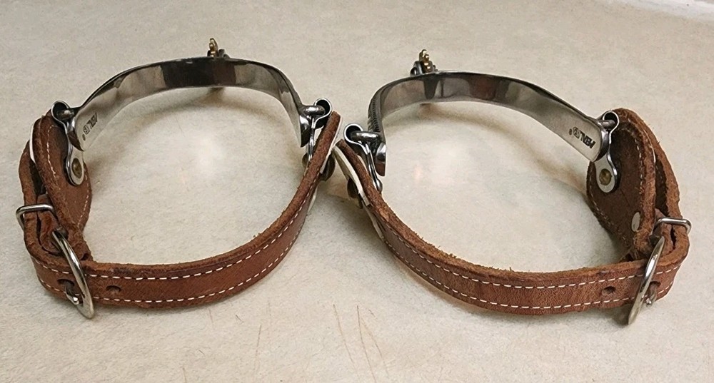 Partrade Metalab Leaf Engraved Silver Western Spurs