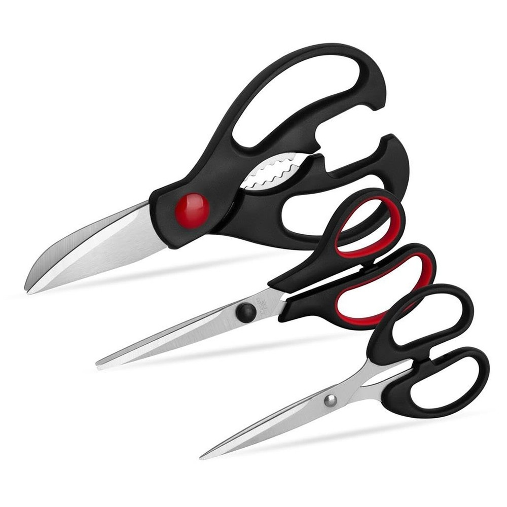 Kitchen Shears Set - QtoiKce Kitchen Scissors 3 Pack All Purpose Poultry Shea...