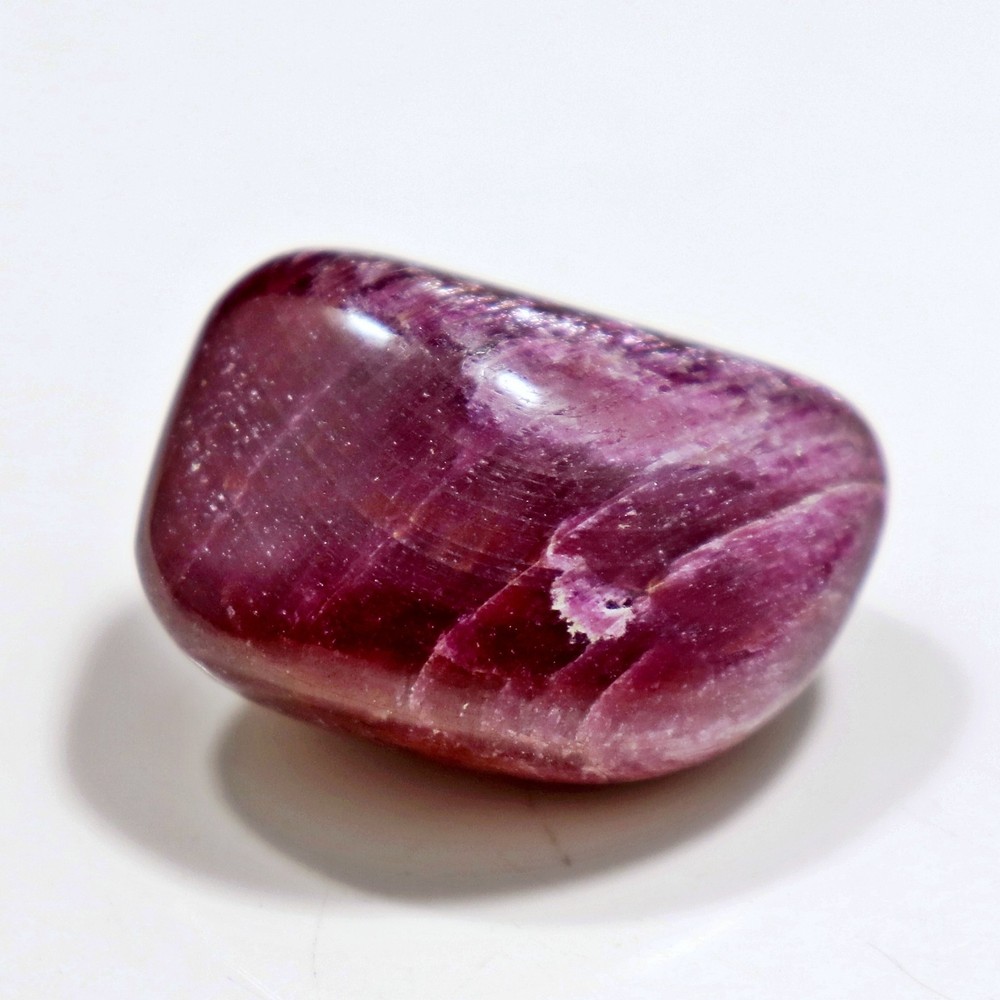 Tumbled Stone: Ruby, Red Corundum from India, Fluorescent (RUB51)