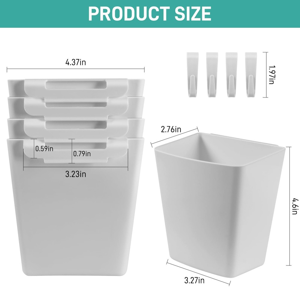 5 Pack Hanging Cup Holders Multipurpose Rolling Cart Accessories Utility