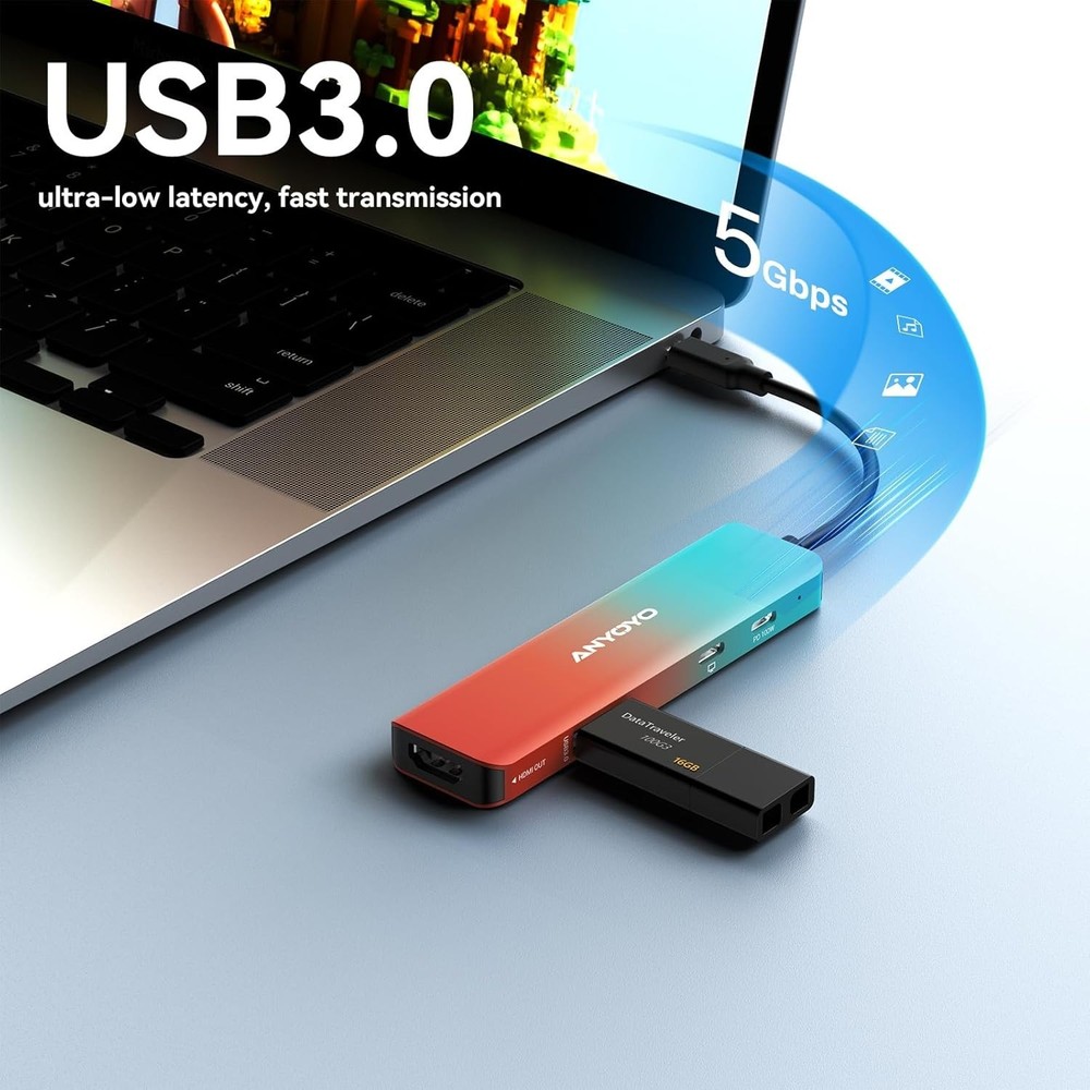 Versatile 100W USB-C Video Capture Card - Ideal for Streaming & Recording