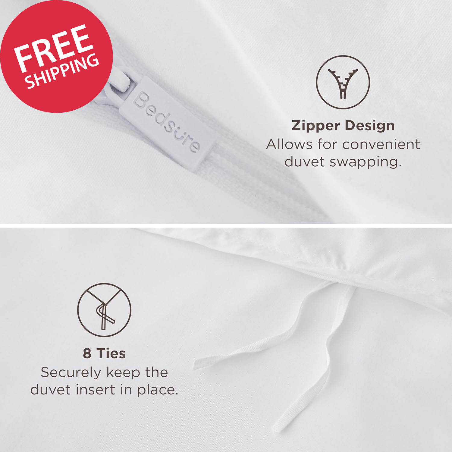 Duvet Cover Queen Size - Only Includes 1 Duvet Cover (90"X90"), Hotel Luxury Sof