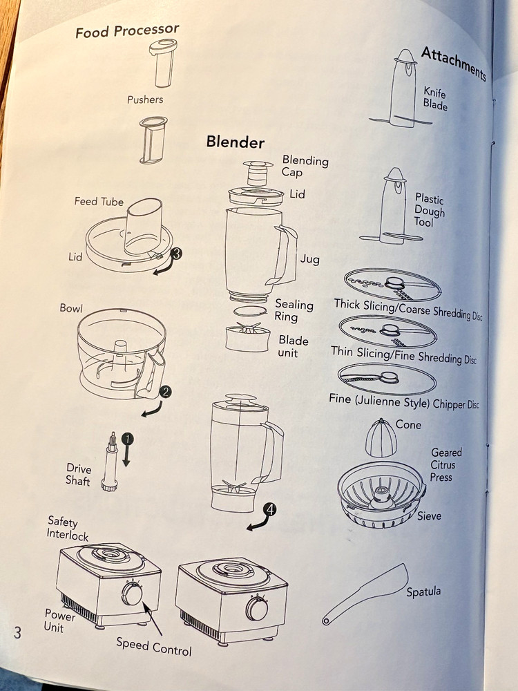 Cook’s Essentials 94730 Multi-Function Food Processor Blender Citrus Press Slice
