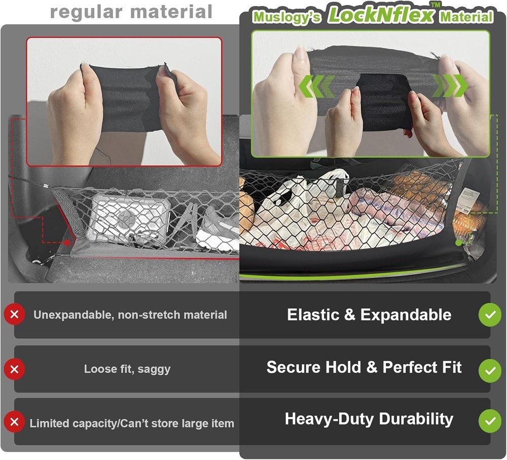 Trunk Cargo Net Envelope Style with Hooks