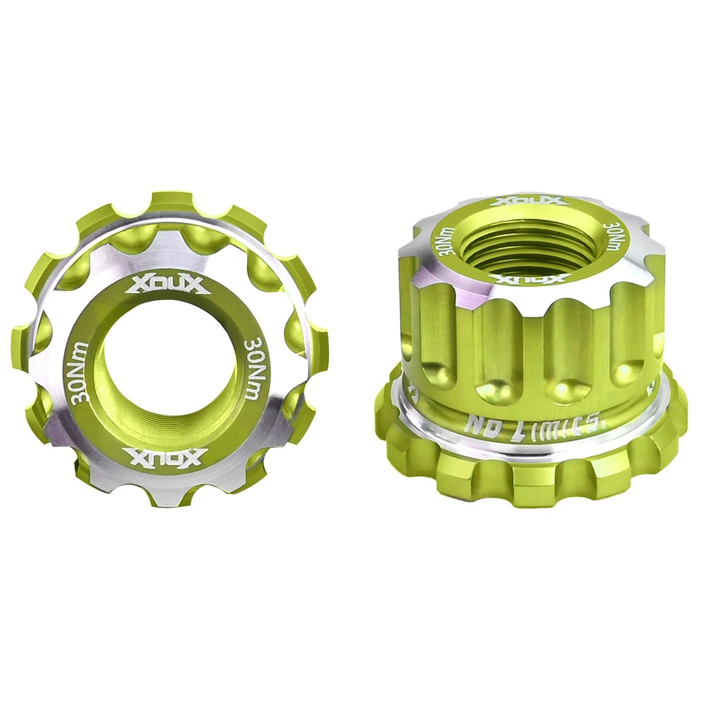 XOUX AX-A BMX Axle Nuts 10MM, Green