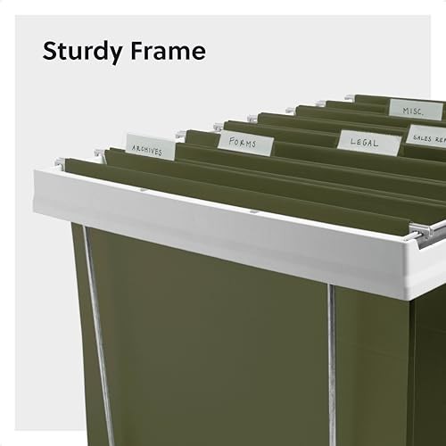 Adjustable Hanging File Folder Frames, 13” W x Letter White and Silver Frame
