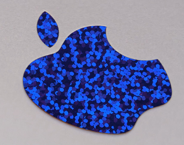 Glitter Blue Color Changer Logo Overlay for Macbook
