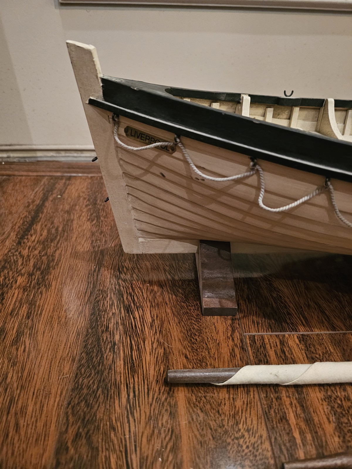 Vintage Liverpool #14 Wood Model Of Titanic Lifeboat, 31" W/Oars, Mast &...