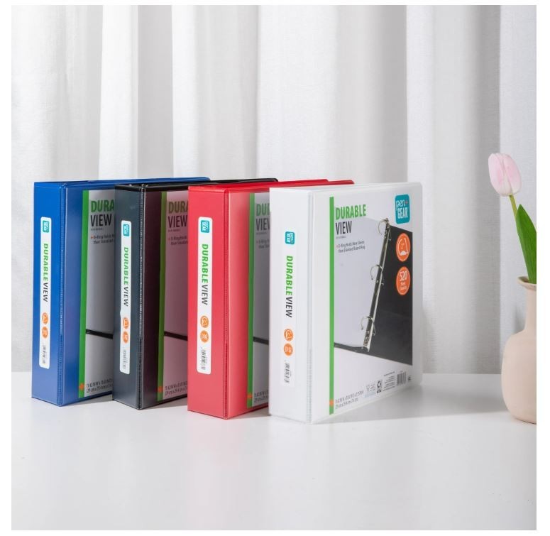 Pen+Gear 3-Ring Durable View Binder, 2" D-Rings, Black,1 Count