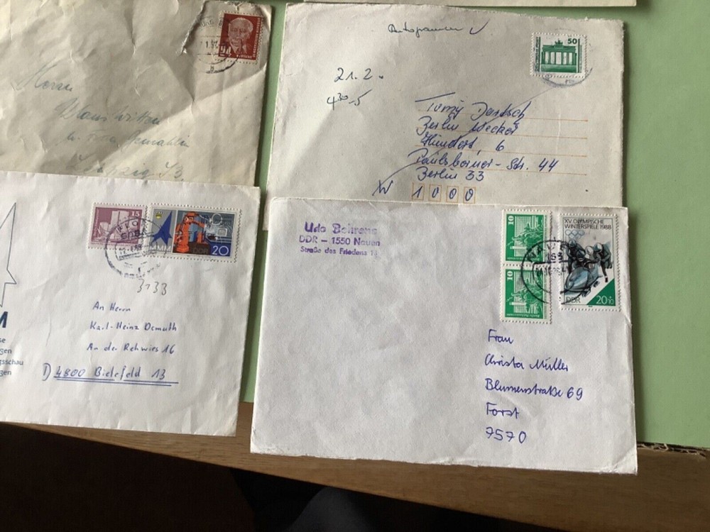 German Democratic Republic 12 postal stamps covers Ref A1652