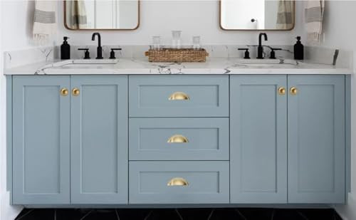 5 Pack 3" Gold Drawer Pulls Brushed Brass Cabinet Cup Pulls Kitchen Hardware