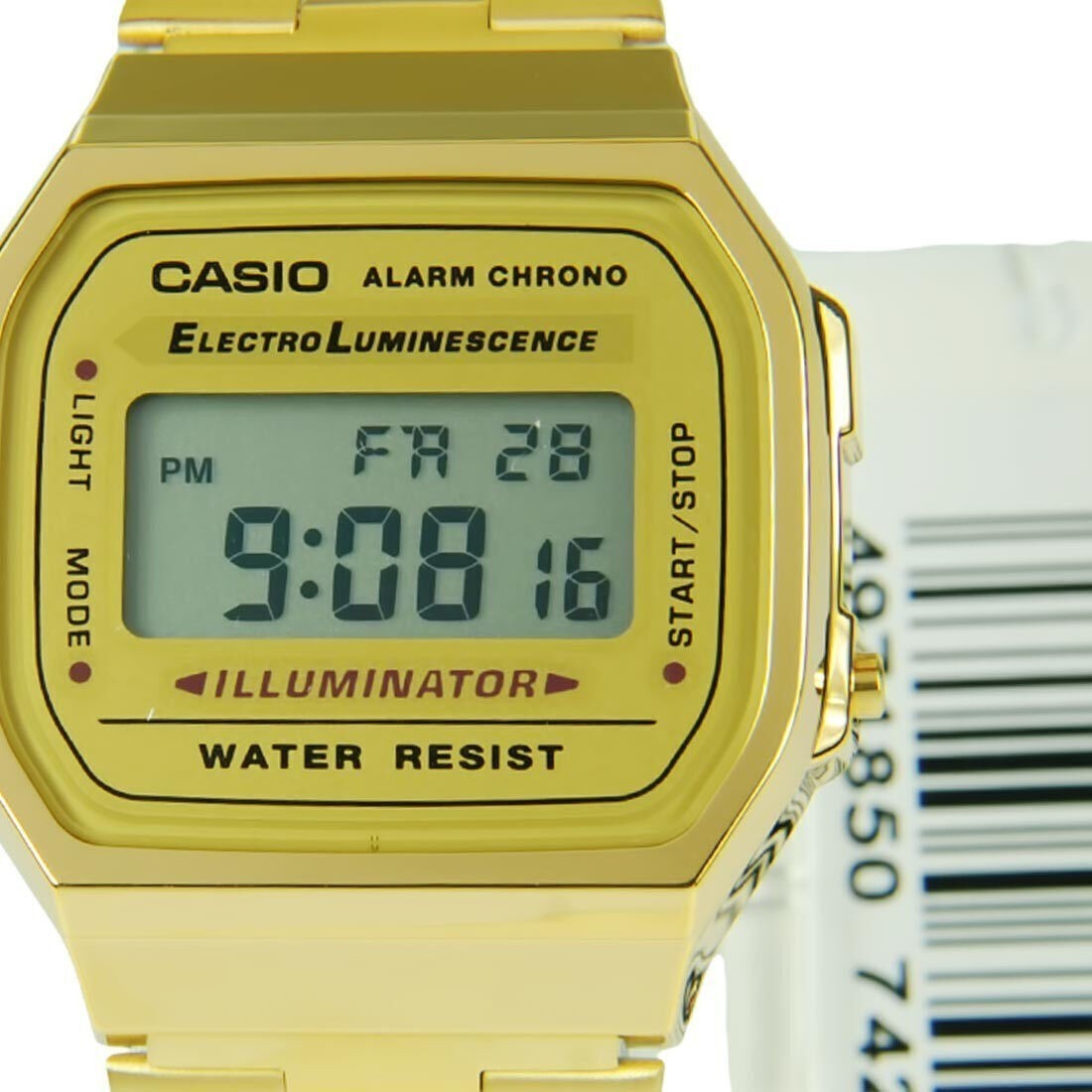 USA MEN'S GOLD TONE STAINLESS STEEL DIGITAL WATCH A168WG CASIO-New