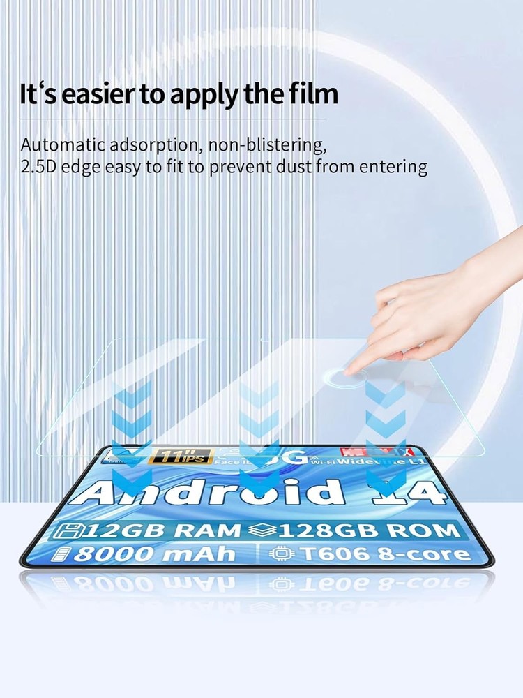 2 Pack Screen Protector for QDDQ TB02 Android 14 Tablet, Anti-Scratch 9H Hardnes