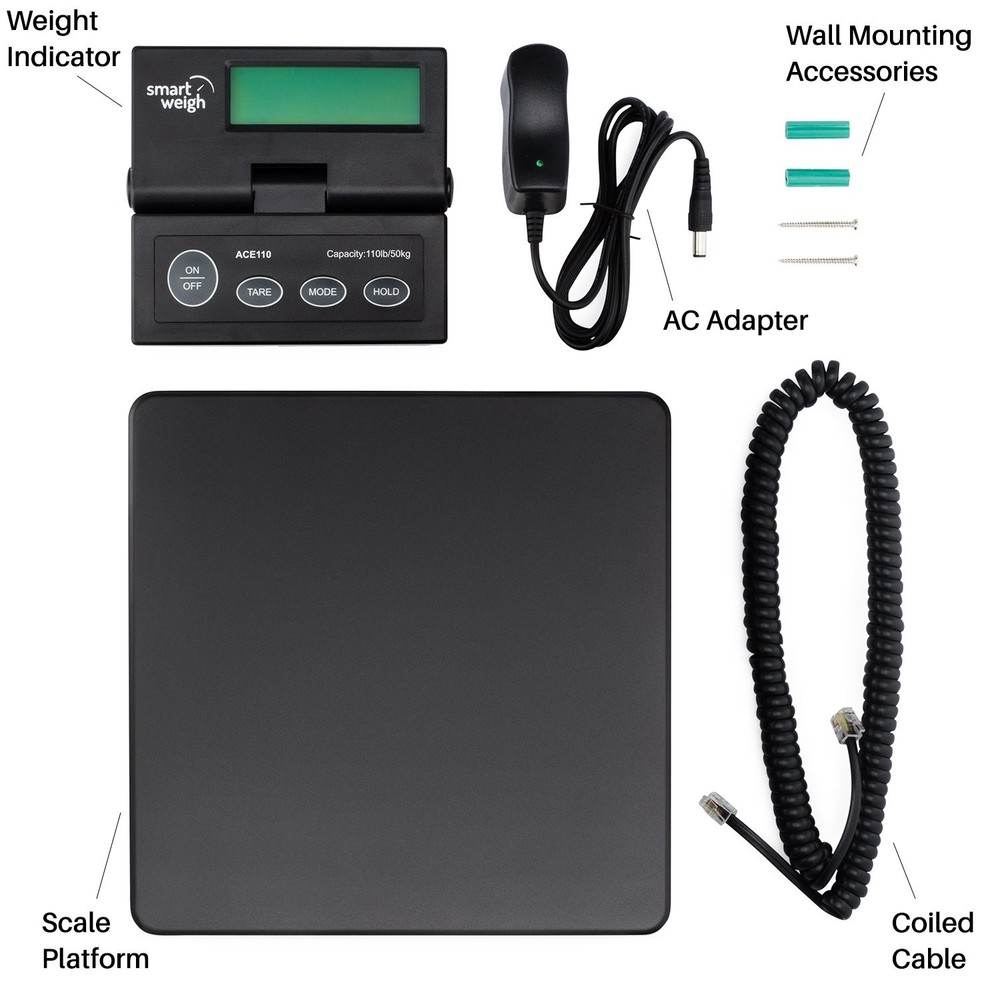 Accurate 110lb Shipping Scale, Separate Wall-Mount Screen