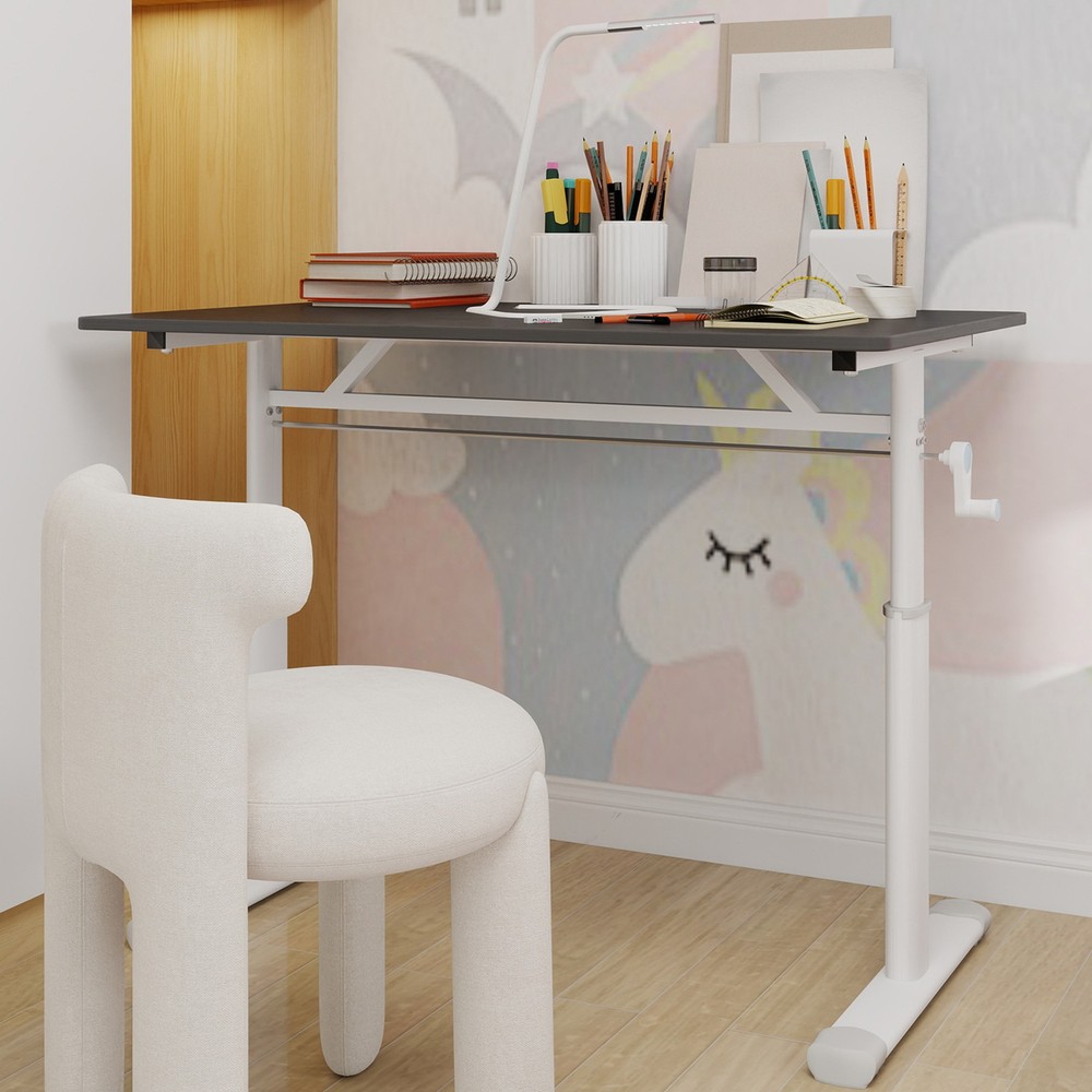 Grey Adjustable Study Home/Office Desk Height-Adjustable Multi-Purpose for Kid