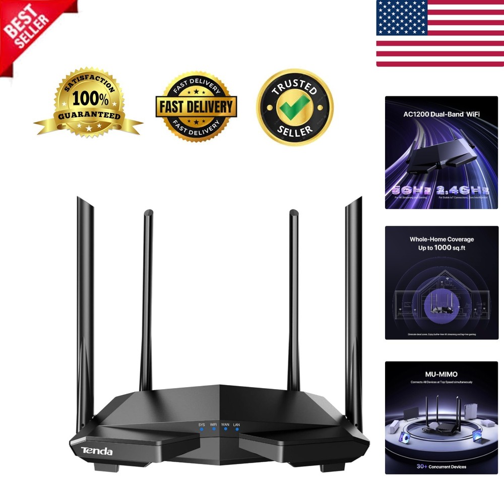 Advanced AC1200 WiFi Router - Smart App, Parental Controls & Extensive Coverage