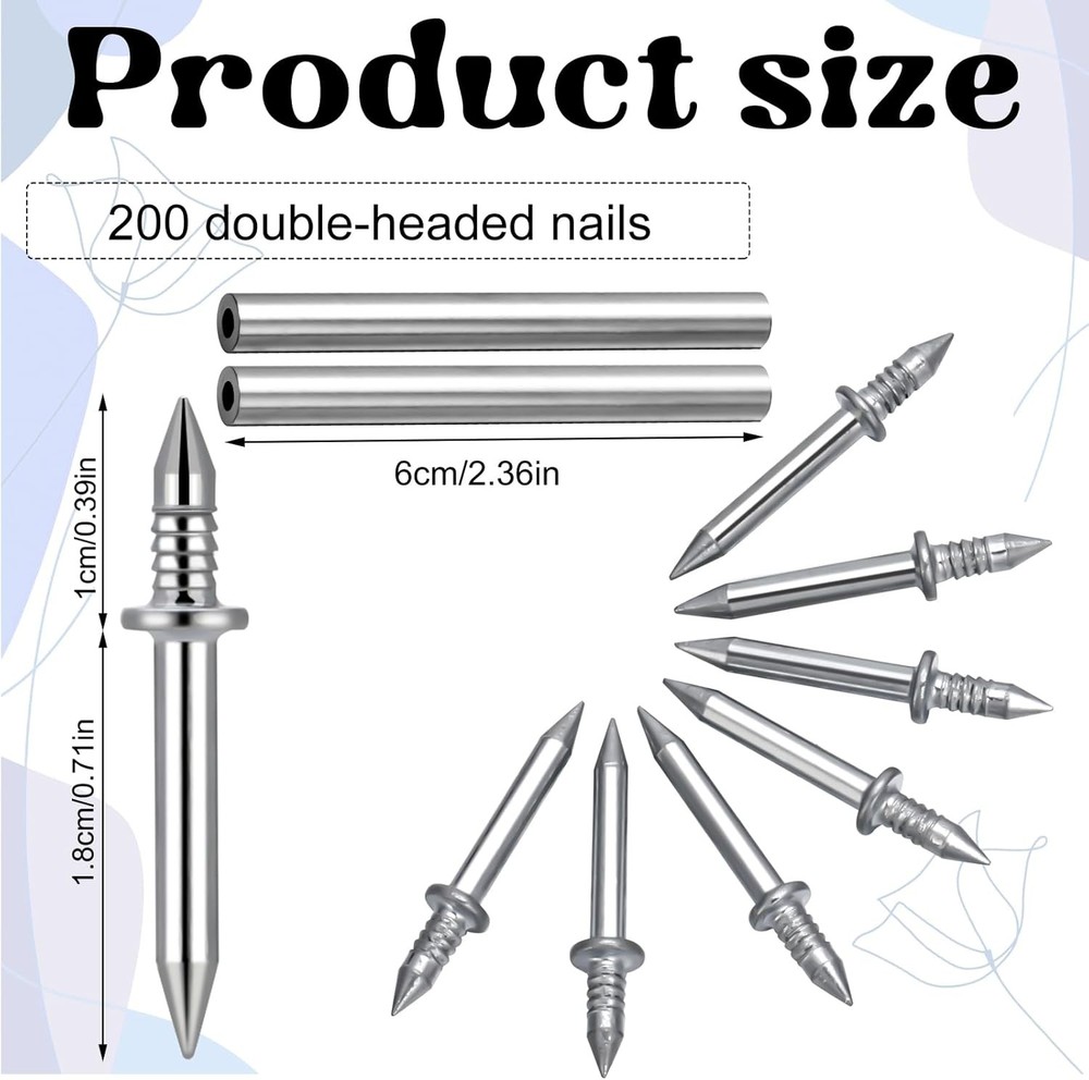 200Pcs Double-Head Skirting Thread Seamless Nail, Line Without...